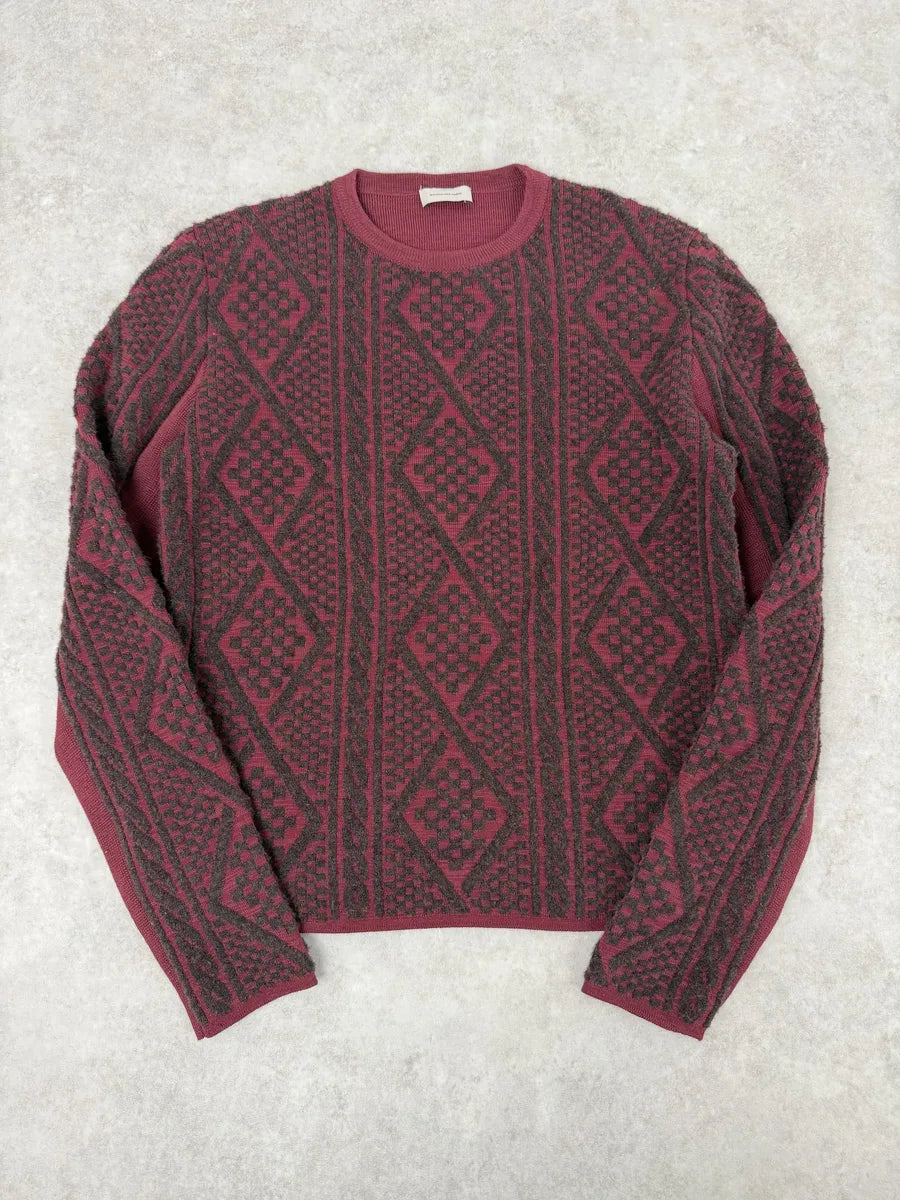 Balenciaga Red Two Tone Sweater MVrjwOx 1