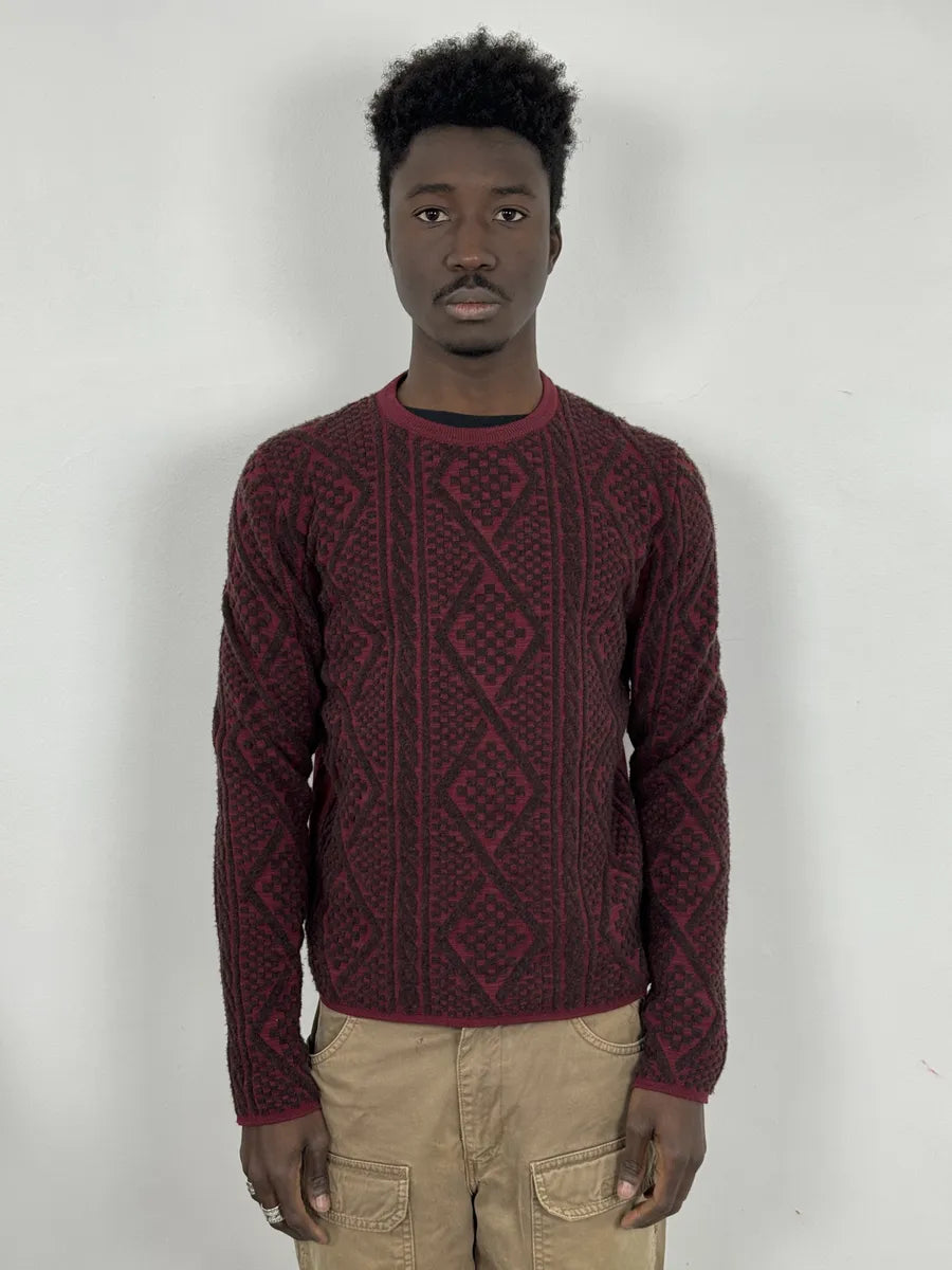 Balenciaga Red Two Tone Sweater MVrjwOx 2