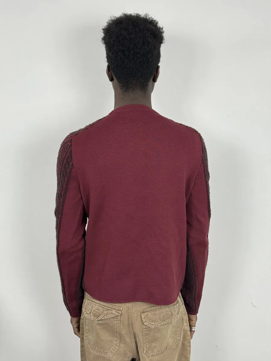Balenciaga Red Two Tone Sweater MVrjwOx 3