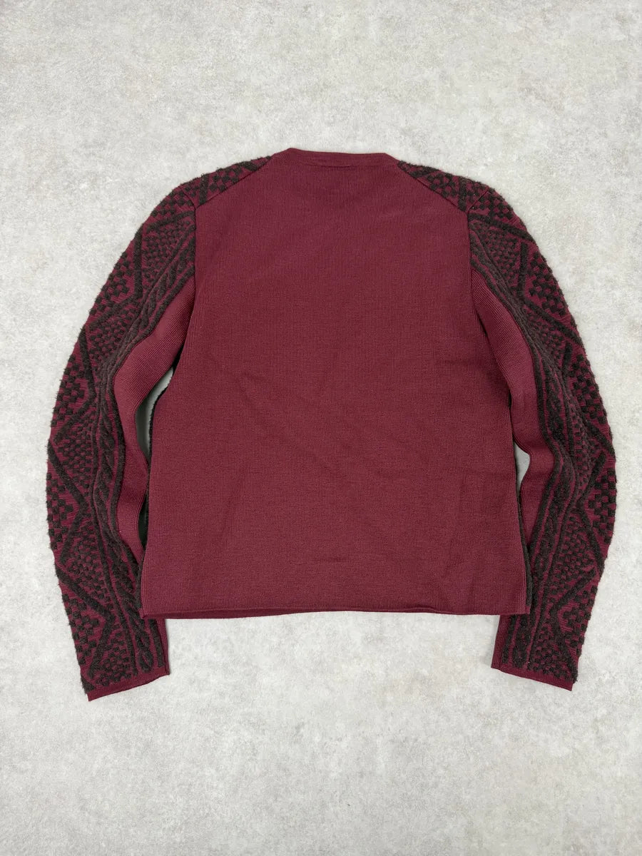 Balenciaga Red Two Tone Sweater MVrjwOx 4