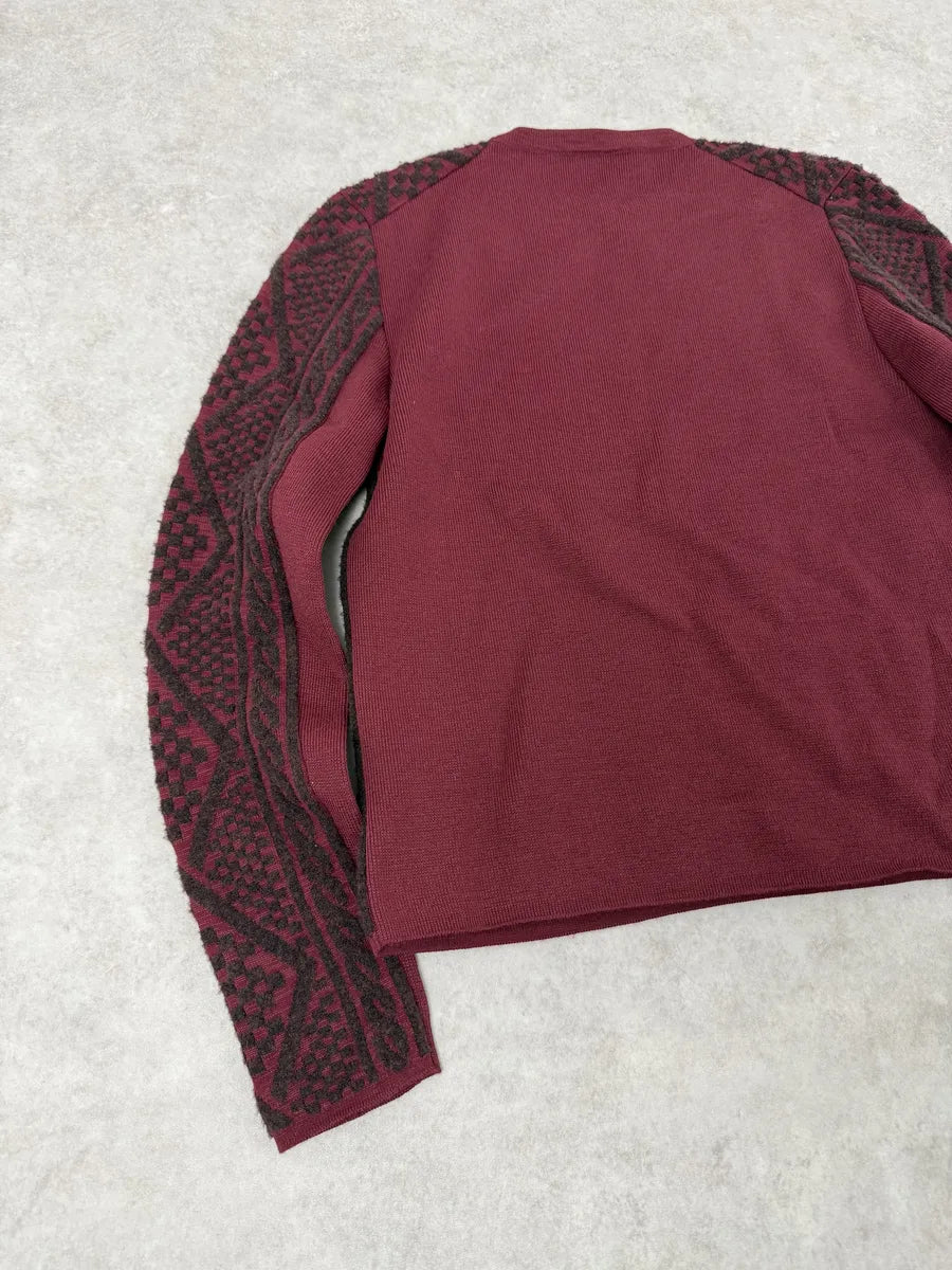 Balenciaga Red Two Tone Sweater MVrjwOx 5