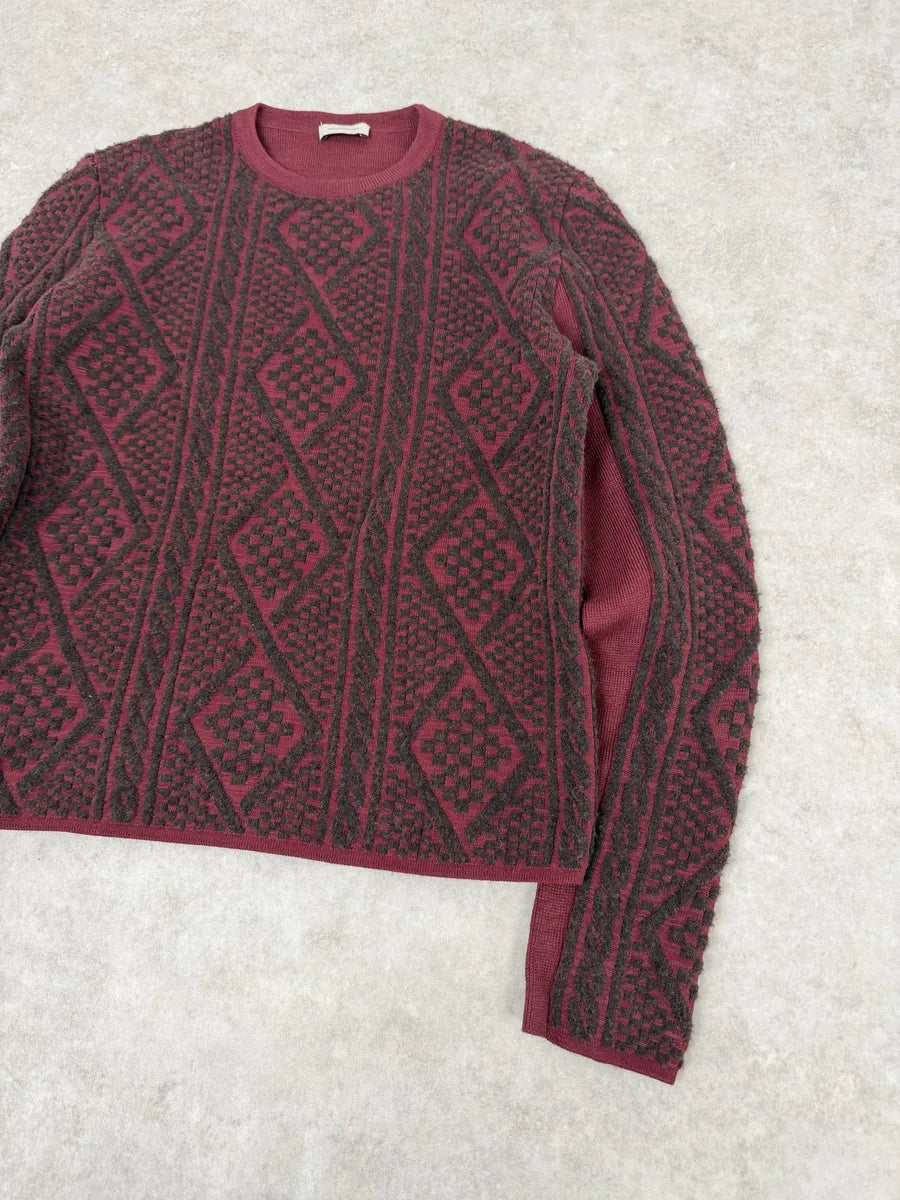 Balenciaga Red Two Tone Sweater MVrjwOx 8