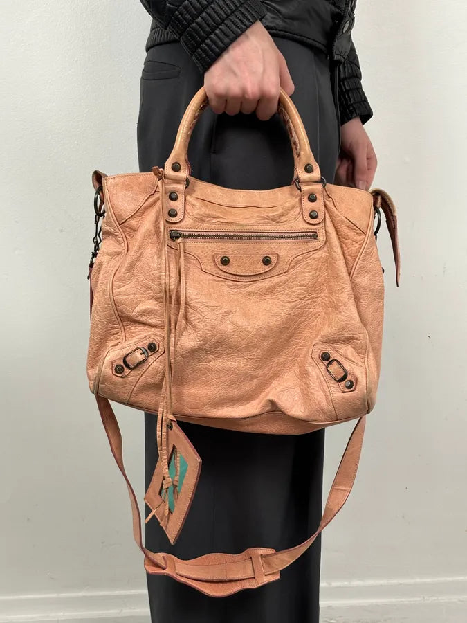 Balenciaga City Rose Leather Work Handle Bag TmsQOuS 2