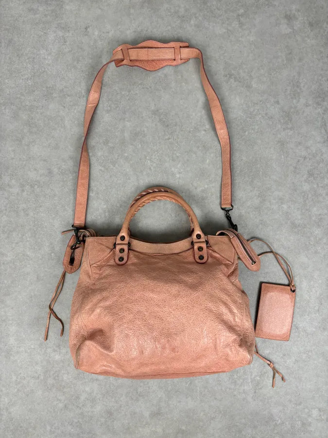 Balenciaga City Rose Leather Work Handle Bag TmsQOuS 8