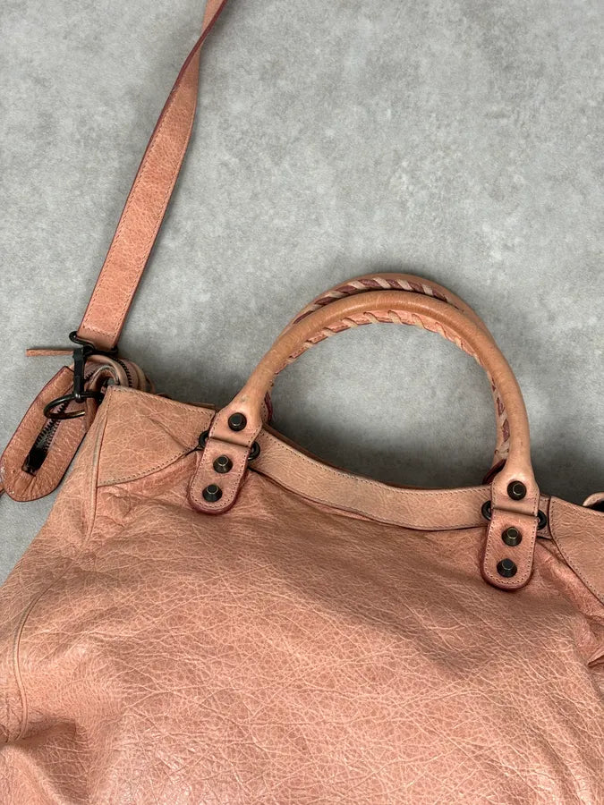 Balenciaga City Rose Leather Work Handle Bag TmsQOuS 12