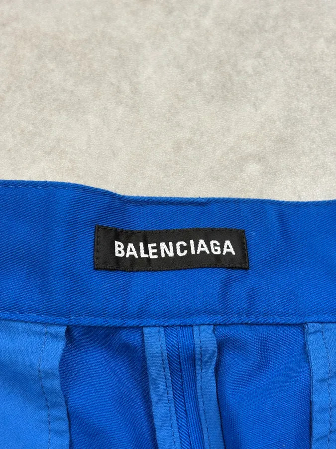 SS2020 Balenciaga Royal Blue Long Baggy Shorts bMQYefg 9