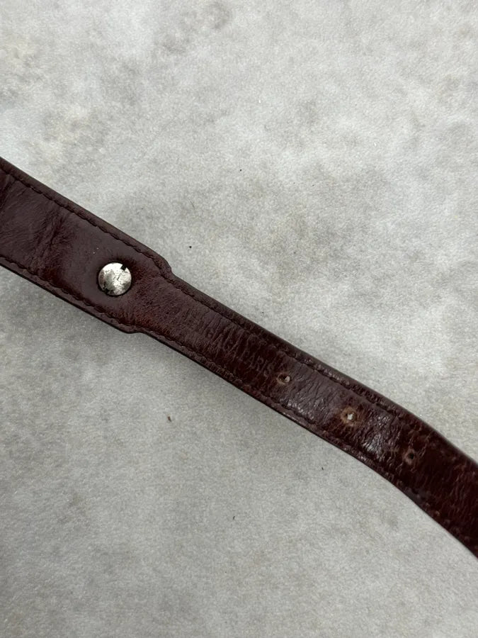 Balenciaga Studded Bordeaux Leather Bracelet BdnOKzR 5
