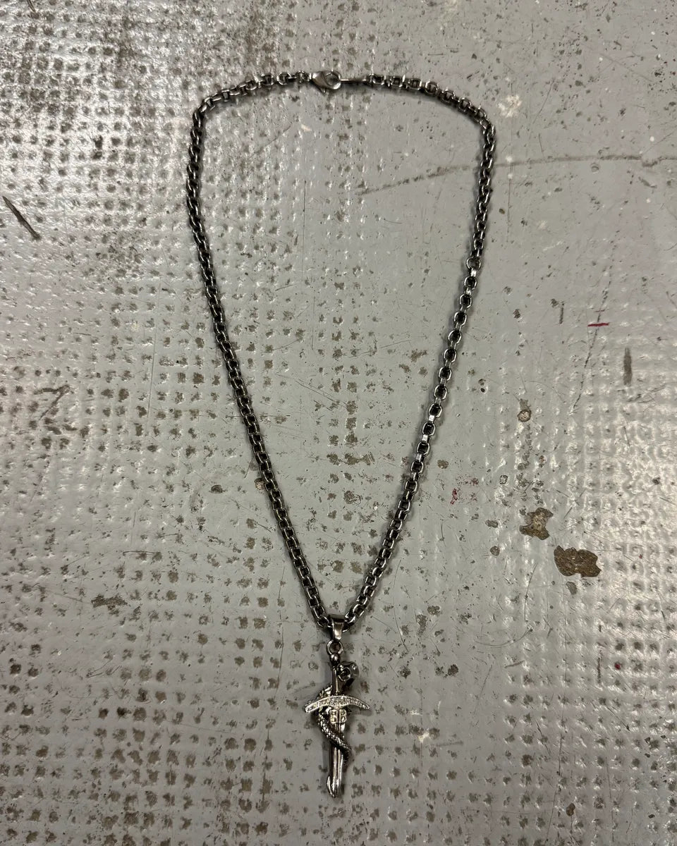 BALENCIAGA 剣と蛇のネックレス Balenciaga Sword Knight Goth Snake Pendant Necklace – Dolce Vita Hub