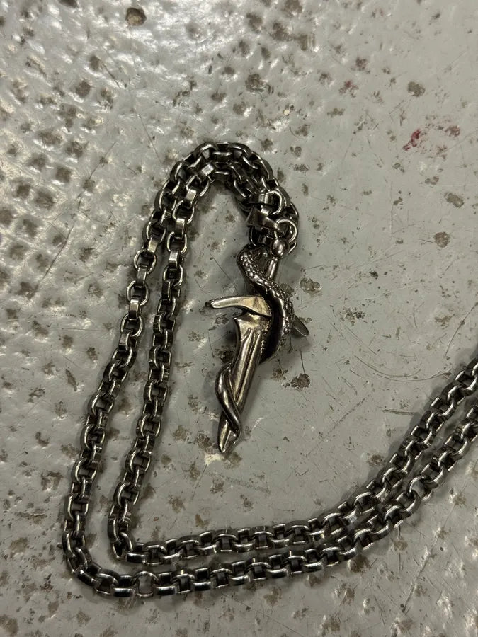 Balenciaga Sword Knight Goth Snake Pendant Necklace – Dolce Vita Hub