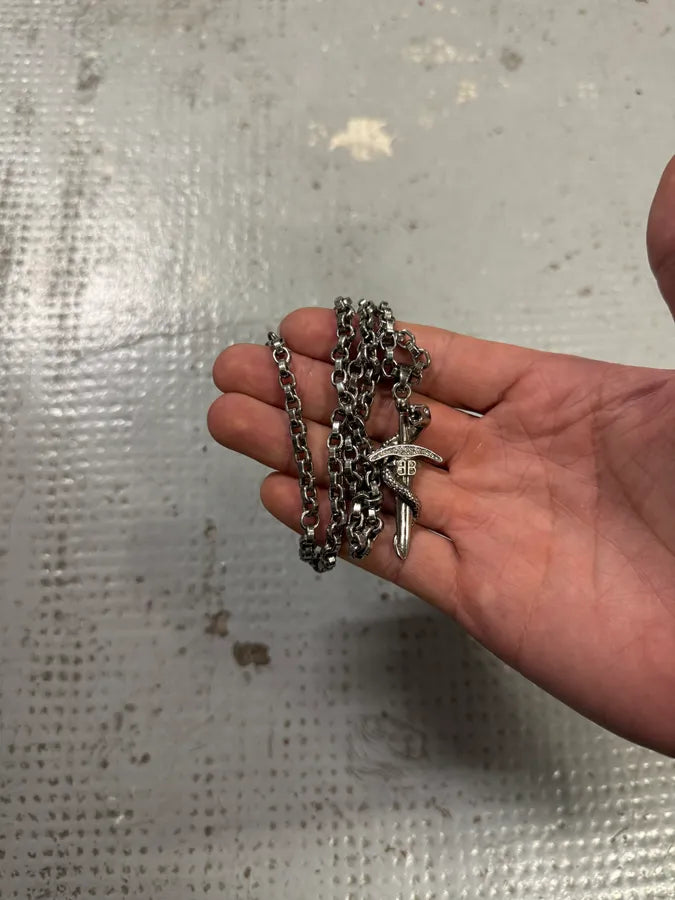 Balenciaga Sword Knight Goth Snake Pendant Necklace – Dolce Vita Hub