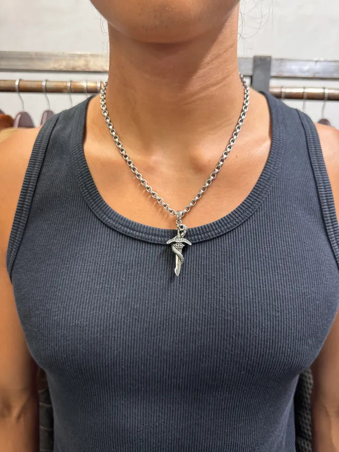 Balenciaga Sword Knight Goth Snake Pendant Necklace – Dolce Vita Hub Balenciaga Sword Knight Goth Snake Pendant Necklace – Dolce Vita Hub