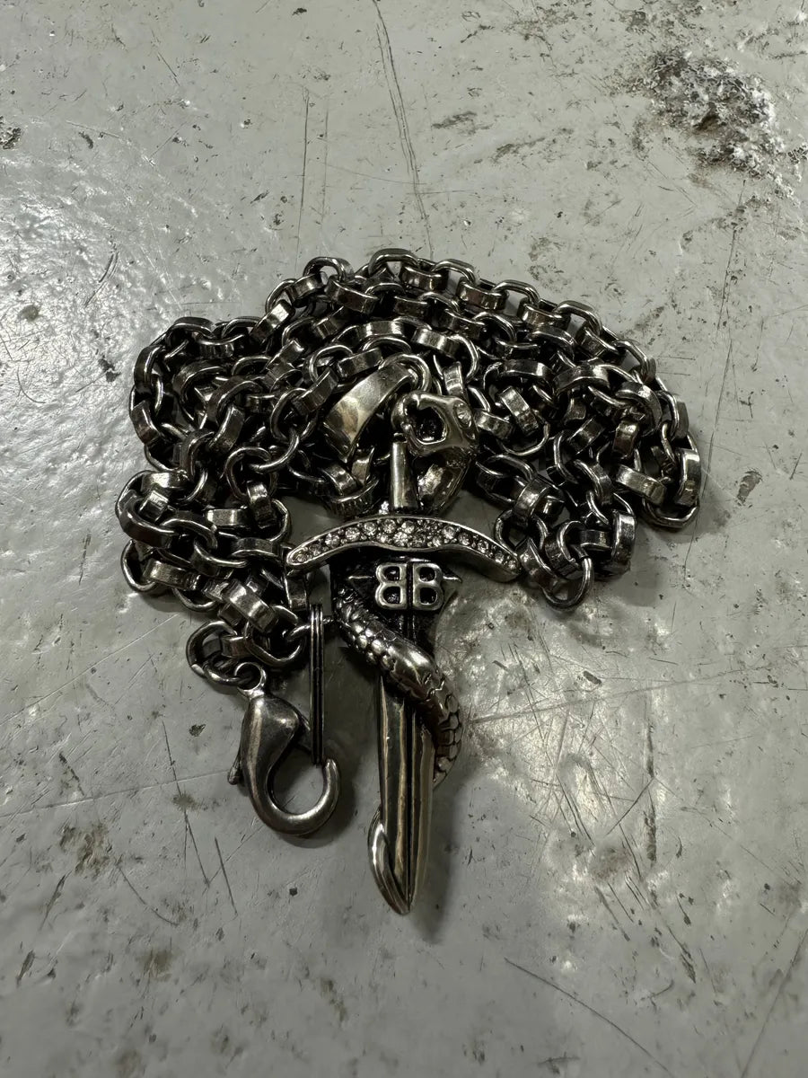 Balenciaga Sword Knight Pendant Necklace mViFXTo 0