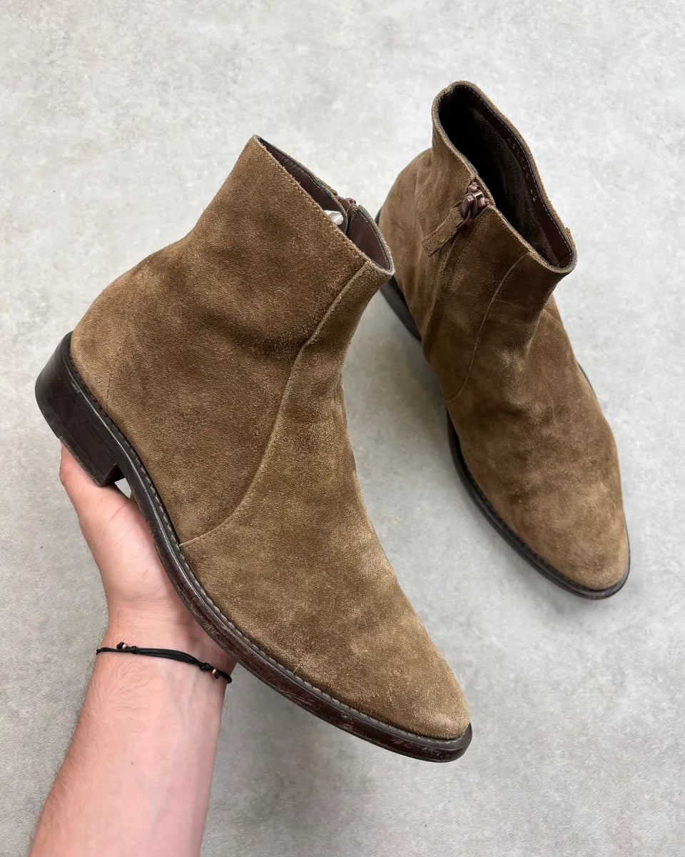 Balenciaga Taupe Suede Leather Chelsea Boots EKuewwA 0