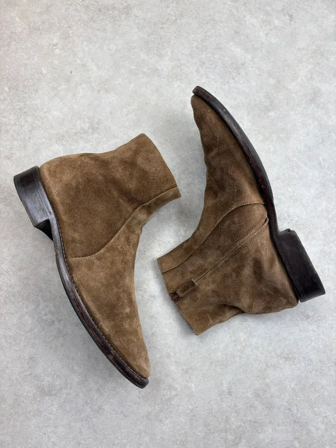 Balenciaga Taupe Suede Leather Chelsea Boots EKuewwA 5