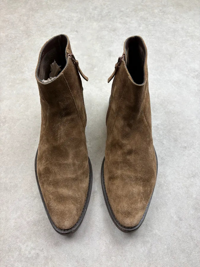 Balenciaga Taupe Suede Leather Chelsea Boots EKuewwA 1