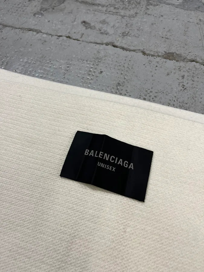 Balenciaga Trompe LOeil Towel Cozy Oversize White Scarf YSYIOve 6