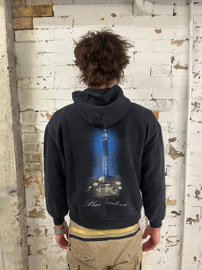 AW2024 Balenciaga Vogue Place Vendome Black Zip-up Hoodie FjmuDSF 2