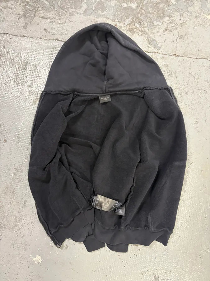 AW2024 Balenciaga Vogue Place Vendome Black Zip-up Hoodie FjmuDSF 6