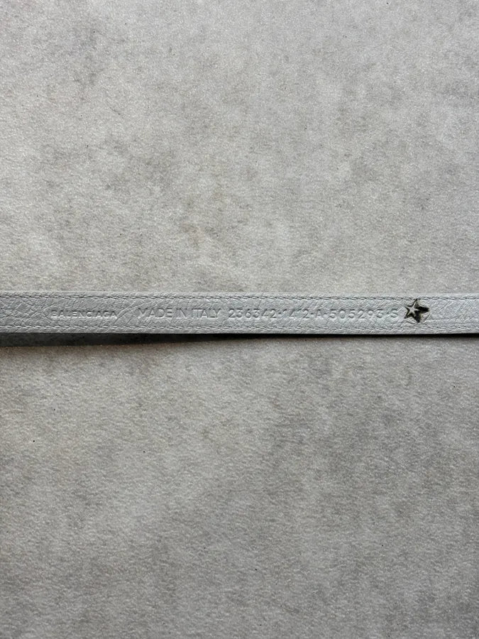 Balenciaga White City Studded Leather Bracelet EmTrXec 4