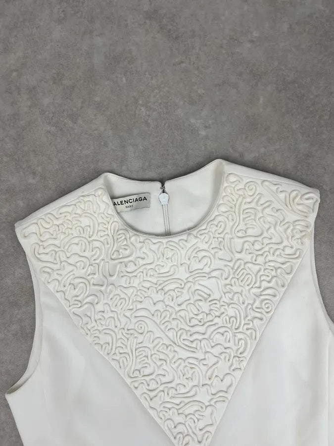 Balenciaga White Embossed Tank Top zKaSZRX 3