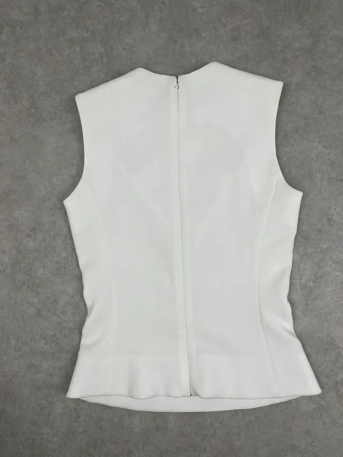 Balenciaga White Embossed Tank Top zKaSZRX 5