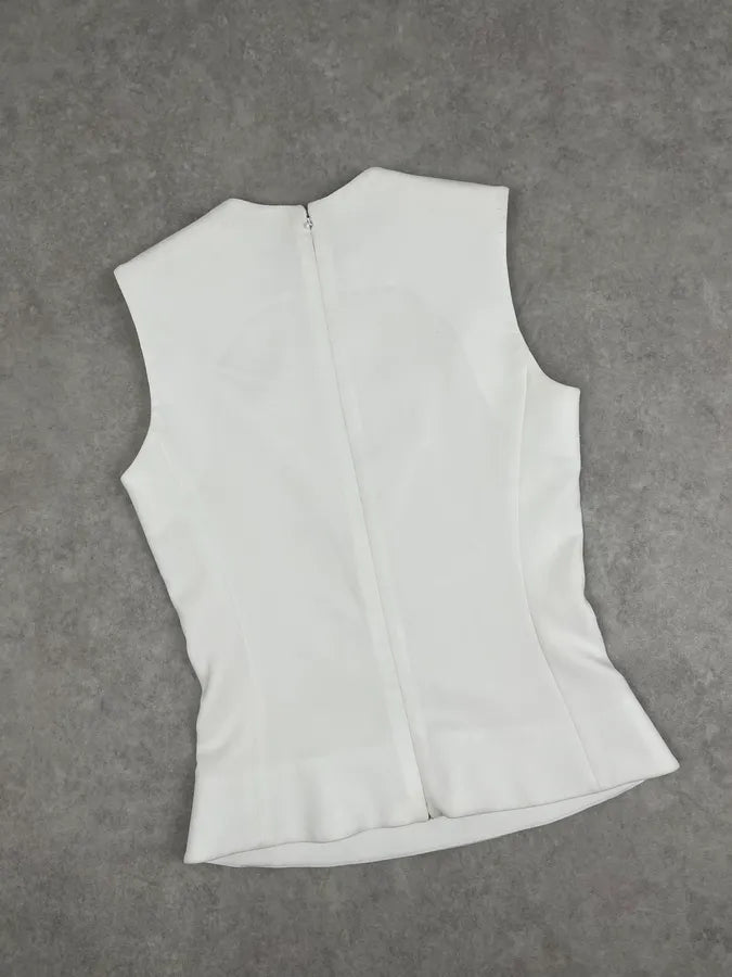 Balenciaga White Embossed Tank Top zKaSZRX 7