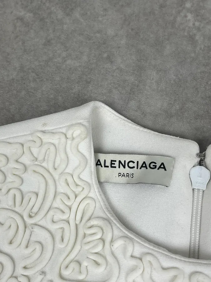 Balenciaga White Embossed Tank Top zKaSZRX 9