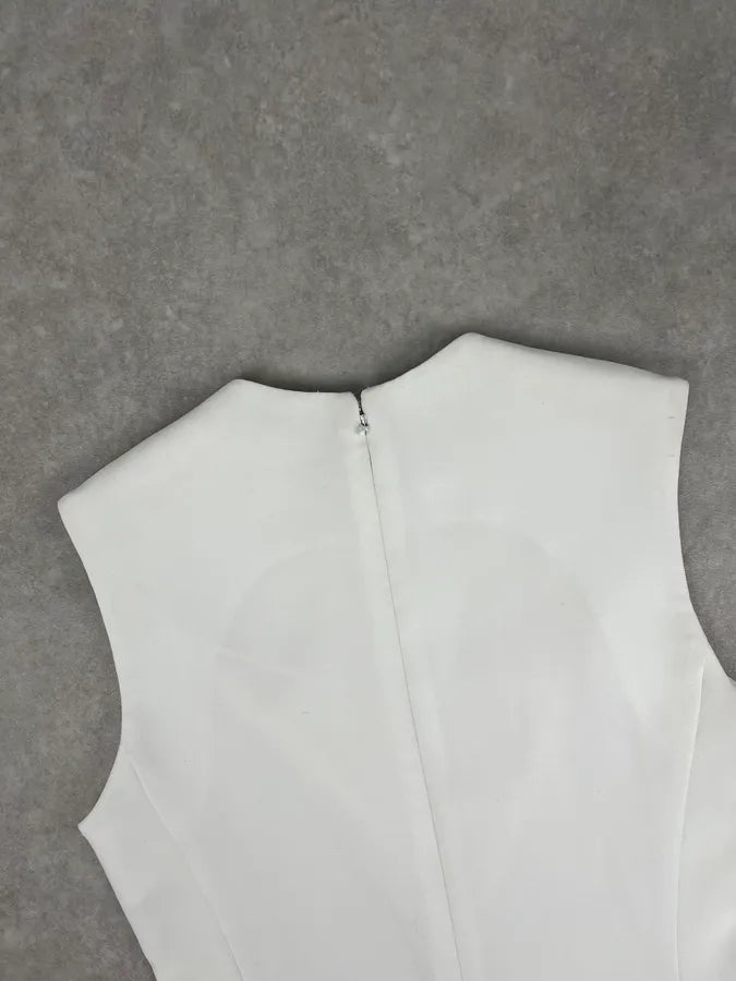 Balenciaga White Embossed Tank Top zKaSZRX 6