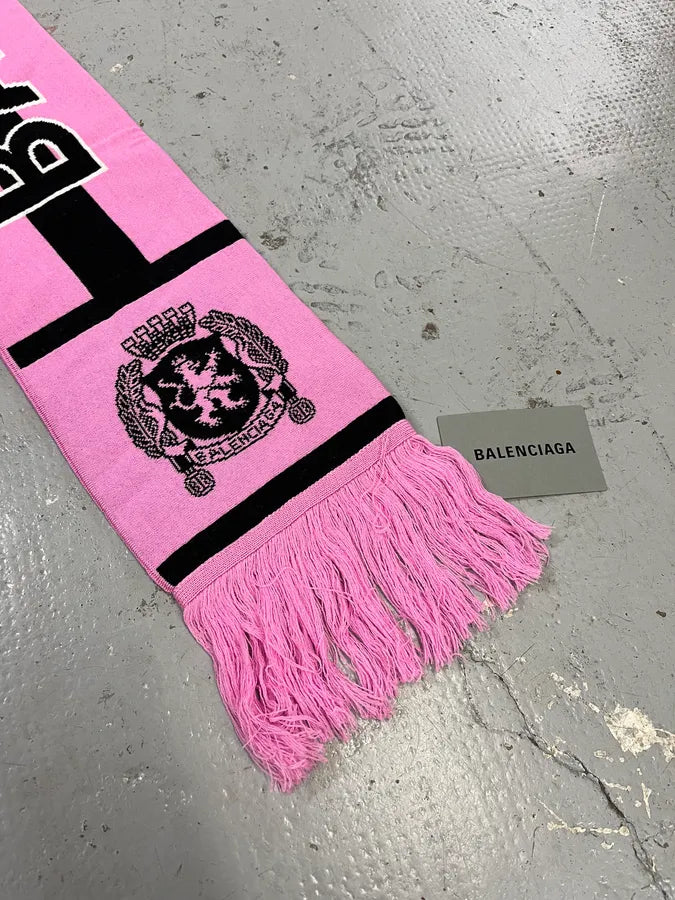 Balenciaga Wool Soccer Pink Scarf SAiwauV 3