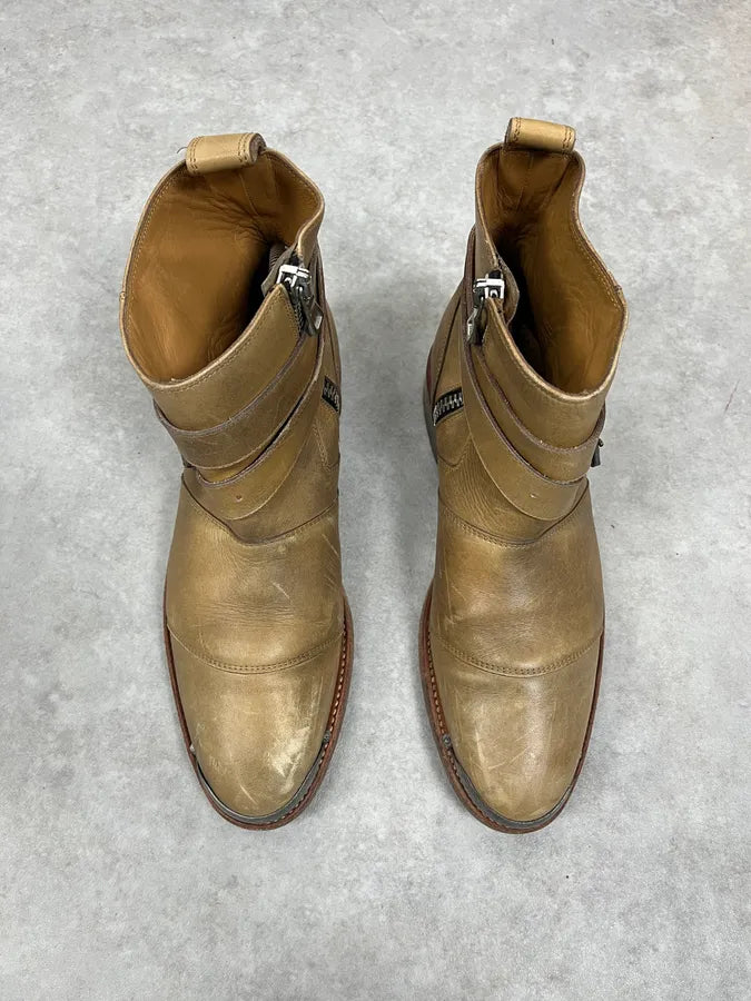 Balmain Beige Ankle Leather Boots hDYFmSa 1