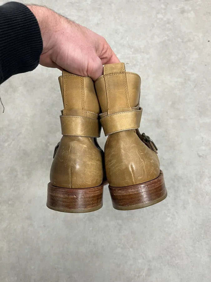 Balmain Beige Ankle Leather Boots hDYFmSa 5