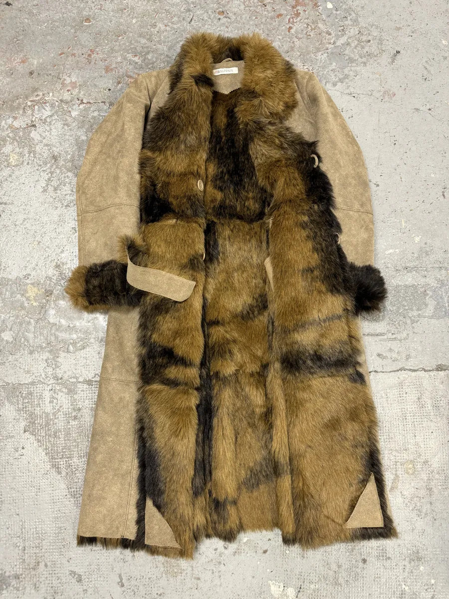 Balmain Beige Camel Faux Fur Premium Trench Coat VNrwCmH 1