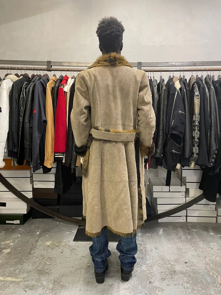 Balmain Beige Camel Faux Fur Premium Trench Coat VNrwCmH 3