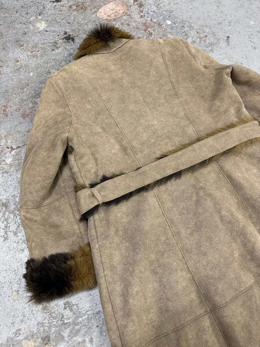 Balmain Beige Camel Faux Fur Premium Trench Coat VNrwCmH 6