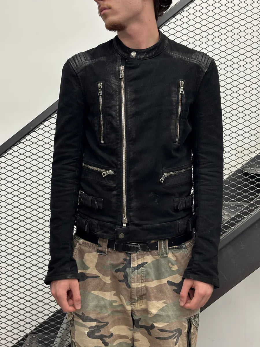 AW2015 Balmain Biker Waxed Asymmetrical Jacket xujtGJz 1