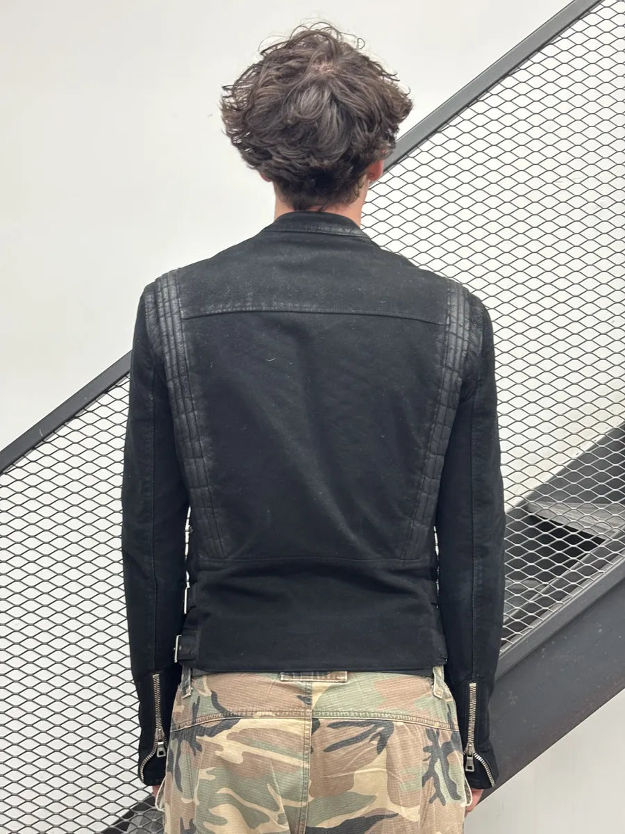 AW2015 Balmain Biker Waxed Asymmetrical Jacket xujtGJz 2