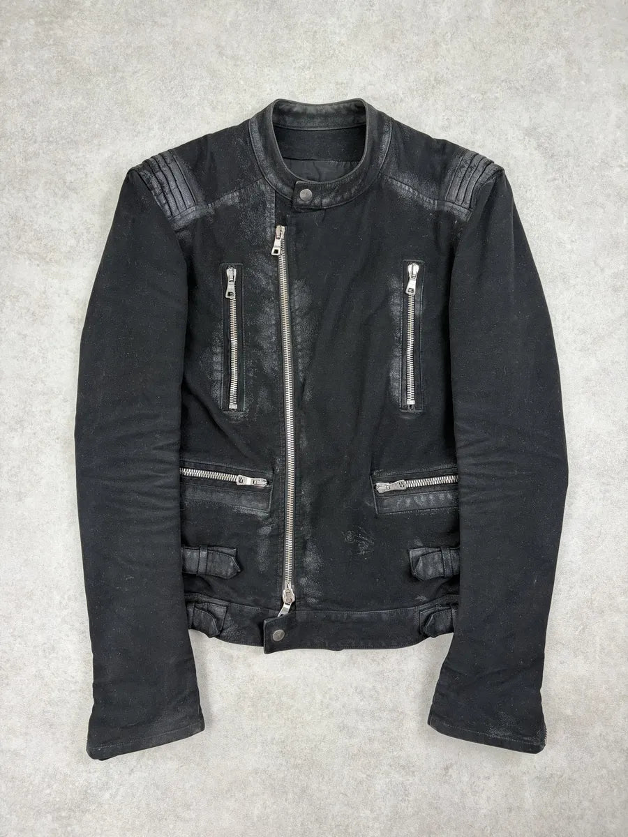 AW2015 Balmain Biker Waxed Asymmetrical Jacket xujtGJz 0