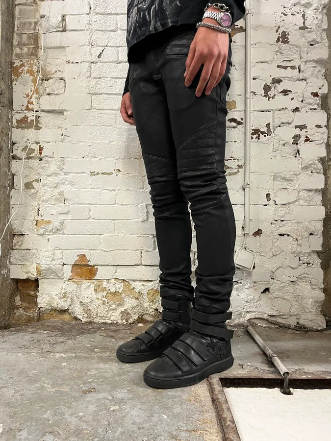 Balmain Black Waxed Biker Jeans wEgLoIg 2