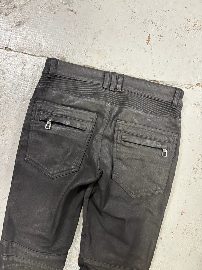 Balmain Black Waxed Biker Jeans wEgLoIg 6