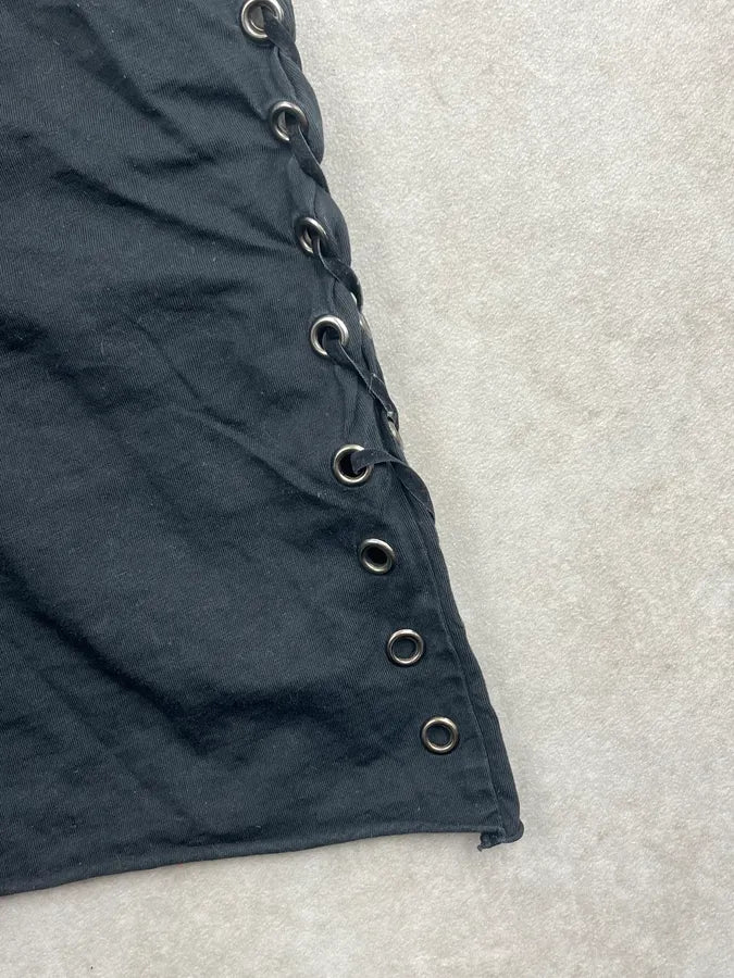 Pierre Balmain Black Cotton Lace-Up Side Tank Top uPsyEyJ 7