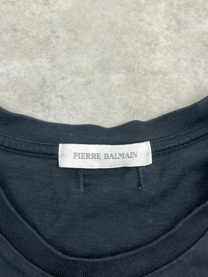 Pierre Balmain Black Cotton Lace-Up Side Tank Top uPsyEyJ 9