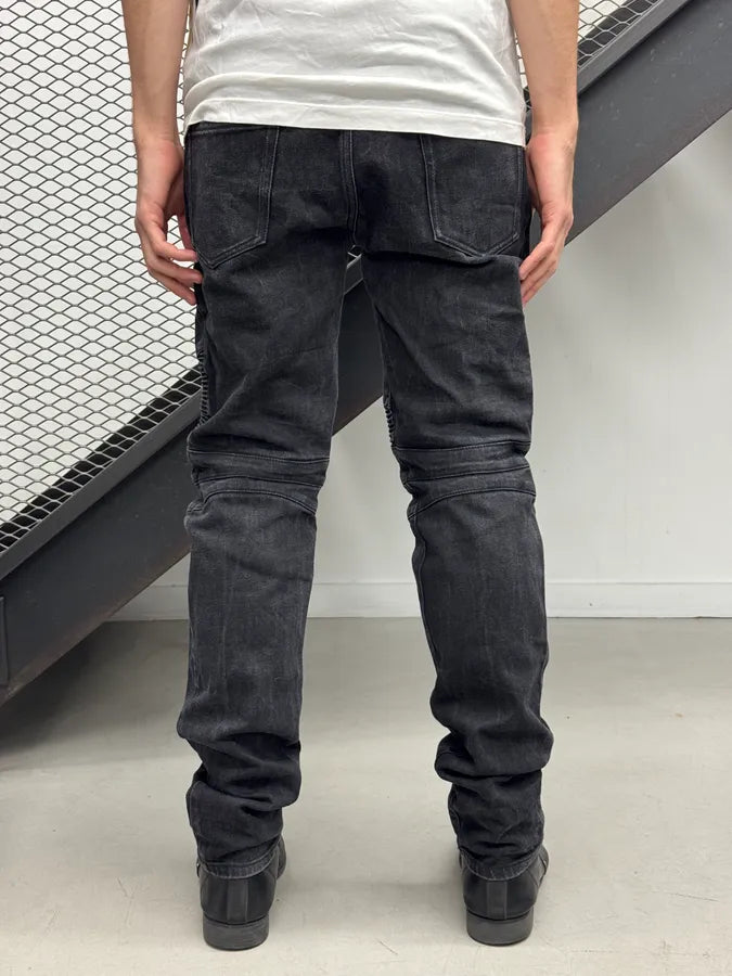 2010s Balmain Black Denim Biker Jeans xLyMenp 3