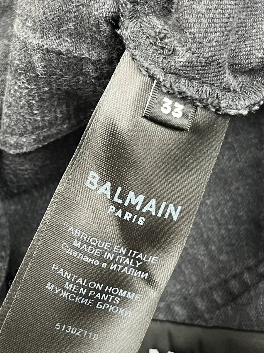 Balmain Black Denim Moto Biker Denim Jeans BnKKjQD 11