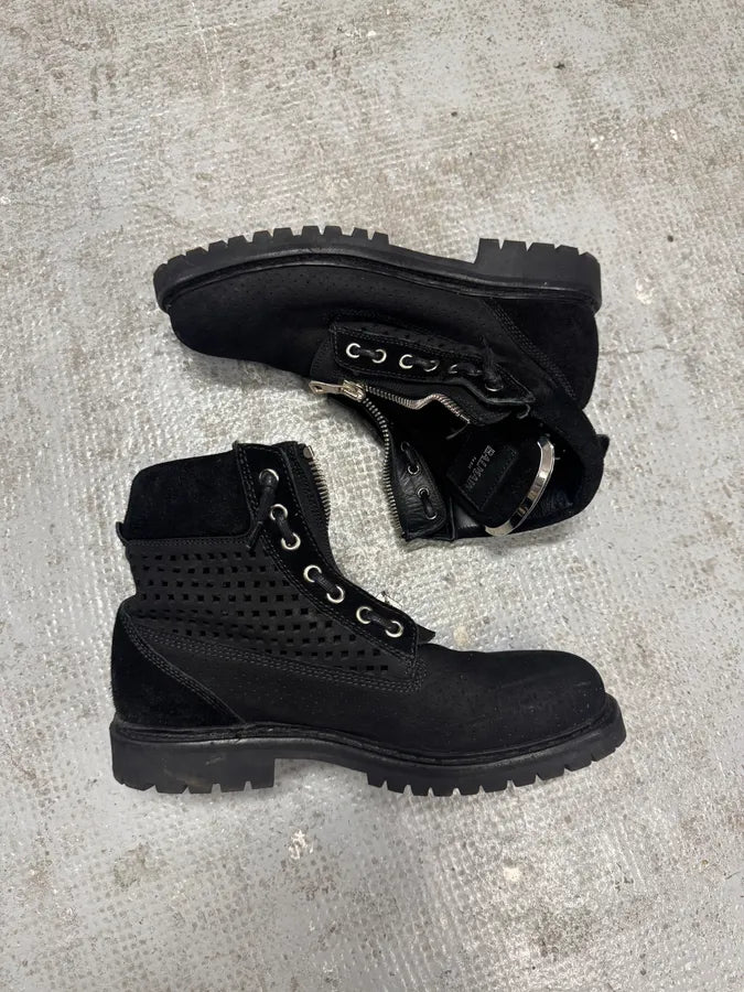 Balmain Black Leather Front Zip Boots eiqTNxQ 3