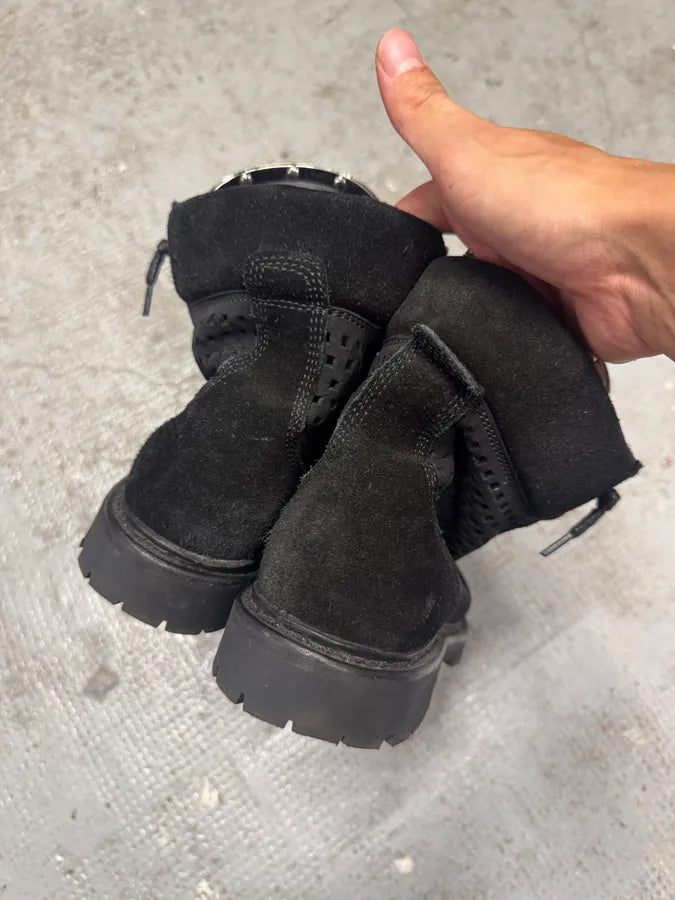 Balmain Black Leather Front Zip Boots eiqTNxQ 4