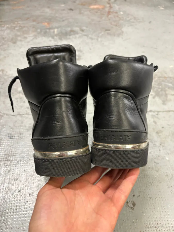 Balmain Black Leather High Sneakers GMFuVTZ 6