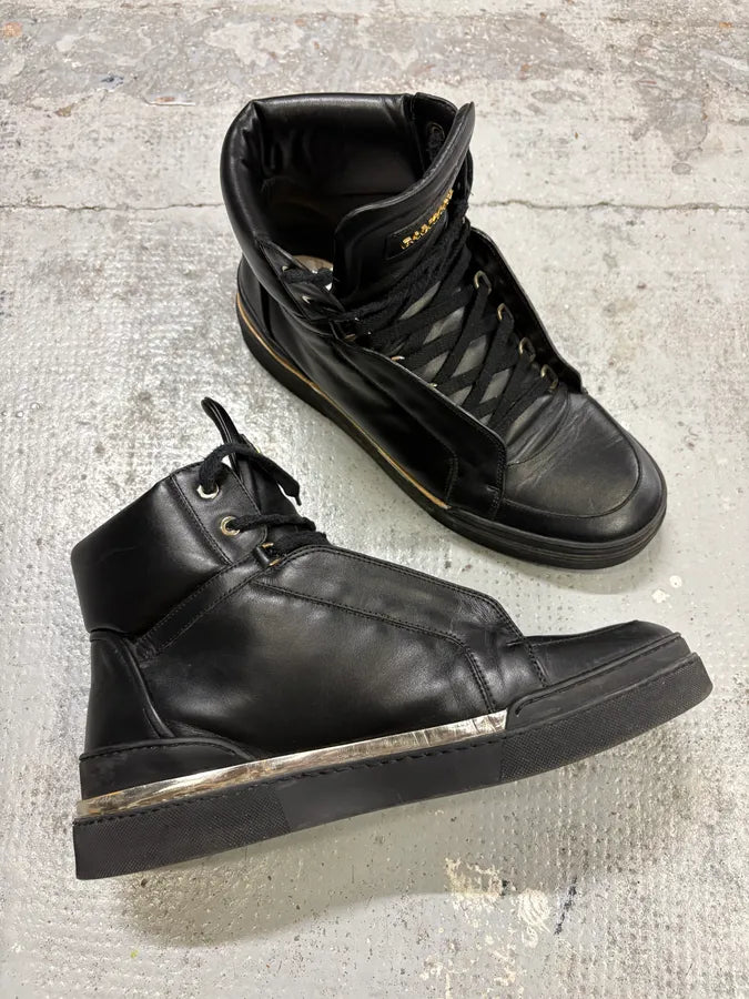 Balmain Black Leather High Sneakers GMFuVTZ 5