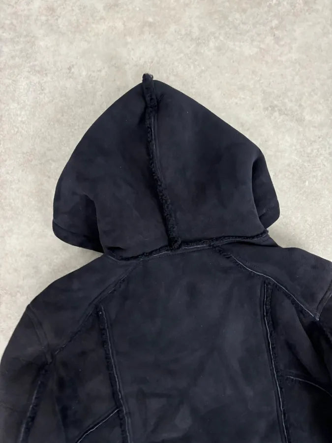 AW2017 Balmain Black Lamb Leather Hooded Jacket yRZtdae 5