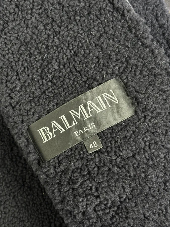 AW2017 Balmain Black Lamb Leather Hooded Jacket yRZtdae 10