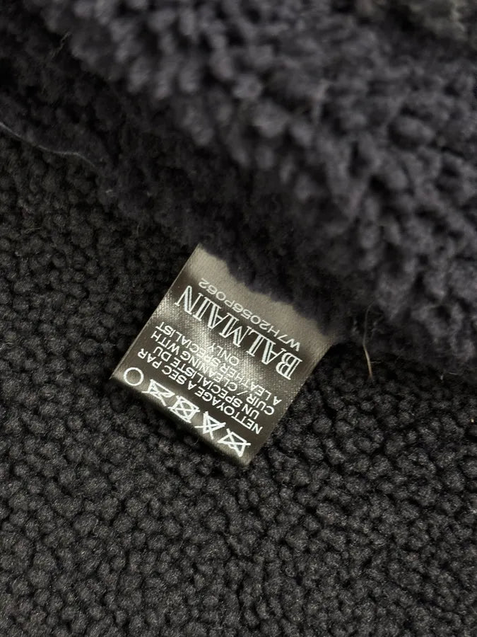 AW2017 Balmain Black Lamb Leather Hooded Jacket yRZtdae 11